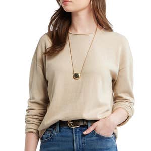 nordstrom, Treasure & Bond Roll Crewneck Boxy Long Sleeve Cotton Blend Top