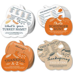 Big Dot of Happiness Happy Thanksgiving - 4 Fall Harvest Party Games - 10 Cards Each - Gamerific Bundle