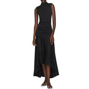 anthropologie, Maeve Sleeveless Ruched Mock-Neck Dress