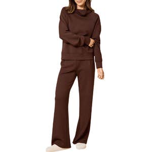 Softies Athleisure Mock Neck and Pleated Pant Set