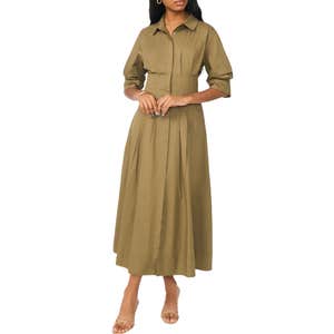 nordstrom rack, CeCe Pleated Button Up Shirtdress