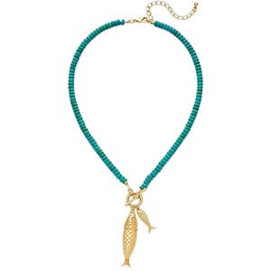 amazon, FAUTHENTICUTE Chunky Gold Fish Pendant Necklace