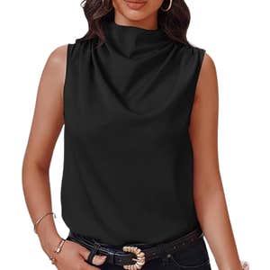 amazon, Cicy Bell Mock Neck Satin Tank Top