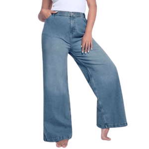 YOURS Curve Blue Wide Leg Slouchy Jeans