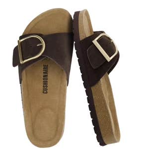 Walmart; Cushionaire Leeds 100% Genuine Leather Suede Womens Sandals