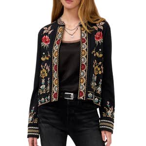 johnny was, Johnny Was French Terry Mixed Media Jacket