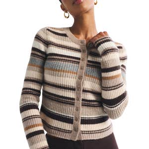 abercrombie & fitch, Abercrombie & Fitch Merino Wool-Blend Shrunken Crew Cardigan
