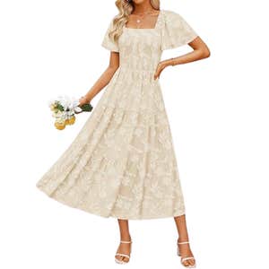 amazon, ZESICA Summer Boho Wedding Guest Midi Dress
