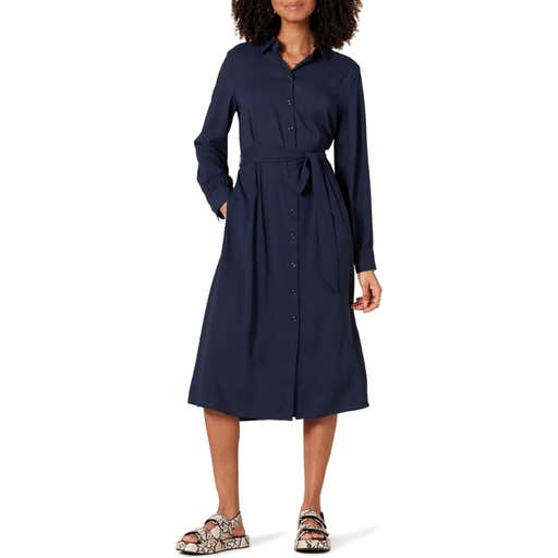 amazon, Amazon Essentials Georgette Long Sleeve Midi Length Shirt Dress