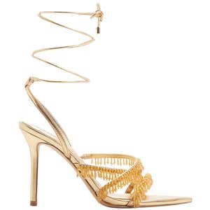 aldo, ALDO Flaming Strappy Heeled Sandal in Gold