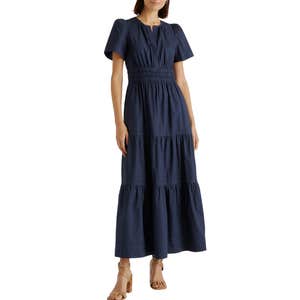 Quince 100% Organic Cotton Poplin Tiered Maxi Dress