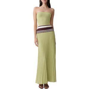 meshki, MESHKI Solaris Strapless Contrast Knit Maxi Dress