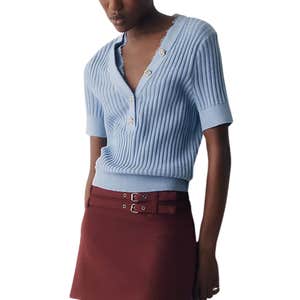 Maeve Lace-Trim Sweater in Soft Sea