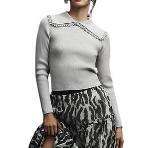 By Anthropologie Embellished Collar Sweater