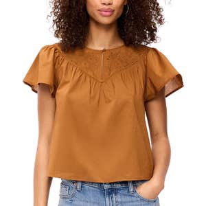 Old Navy; Short-Sleeve Embroidered Trousseau Top