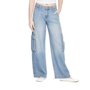 Target Mid-Rise Wide Leg Cargo Baggy Jeans