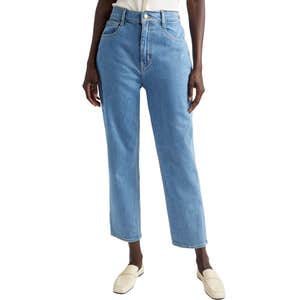 nordstrom, ST. JOHN Isabel High Waist Ankle Straight Leg Jeans