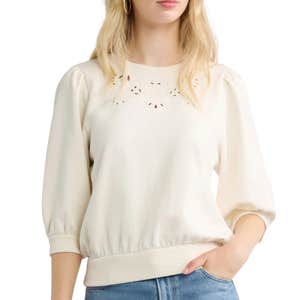 nordstrom, Treasure & Bond Cutwork Eyelet Sweatshirt