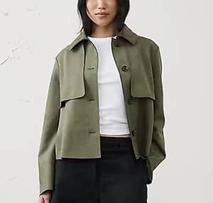 Vegan Suede Short Trench