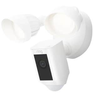 white floodlight cam on white background