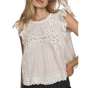 anthropologie, By Anthropologie Lace Flutter Top