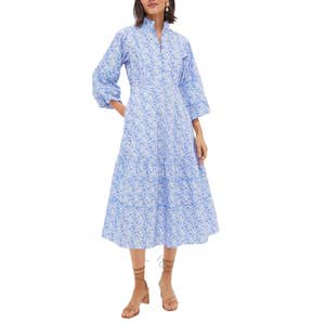 Hyacinth House Baby Blue Ditsy Floral Hillsborough Dress