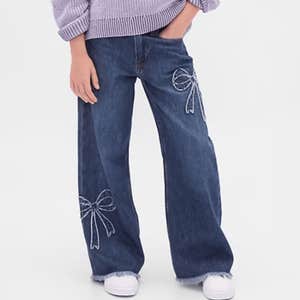 Kids Low Rise Stride Wide-Leg Jeans