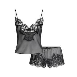 SKIMS ROMANCE LACE CAMI AND SHORT SET | ONYX