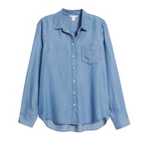 caslon chambray button-up shirt medium wash