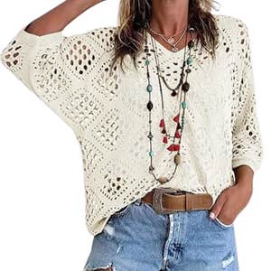 amazon, Fisoew Crochet Cover Up Top