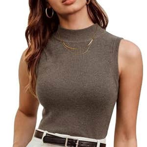 amazon, Arach&Cloz Mock Neck Fall Business Casual Sweater Tank Top