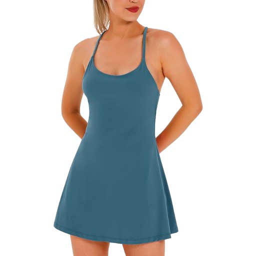 amazon, Ewedoos Workout Dress With Built-In Bra & Shorts