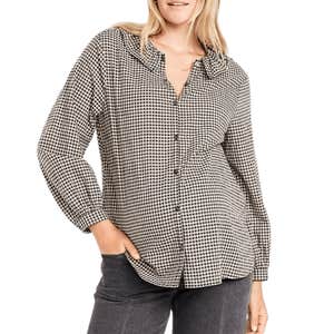 Old Navy Maternity Long Sleeve Button-Down Ruffle Shirt