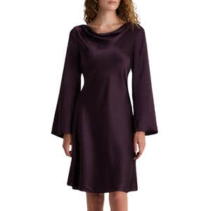 Quince 100% Washable Silk Long Sleeve Mini Dress
