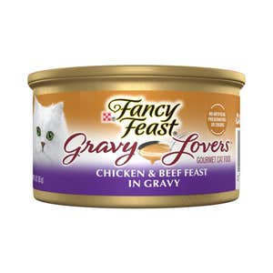 Fancy Feast Gravy Lovers Chicken & Beef Feast in Grilled Chicken Flavor Gravy Canned Cat Food, 3-oz, case of 24