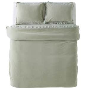 anthropologie, By Anthropologie Victoria Cotton Velvet Ruffle Duvet