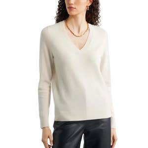 Nordstrom; V-Neck Cashmere Sweater against a white background