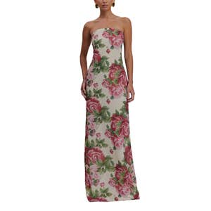 Ella Strapless Chiffon Maxi Dress