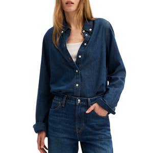 Denim Tuckable Button-Down Shirt