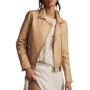 By Anthropologie The Saige Faux-Leather Moto Jacket