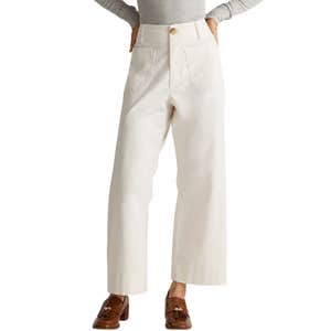 Quince Organic Stretch Cotton Chino Cropped Wide Leg Pants