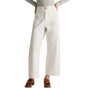 Quince Organic Stretch Cotton Chino Cropped Wide Leg Pants