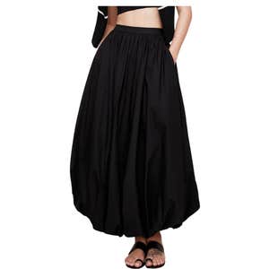 Banana Republic Cotton Poplin Bubble-Hem Maxi Skirt