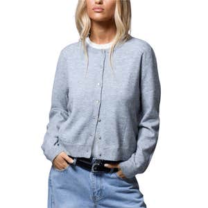 MUSERA Button Up Crew Neck Cardigan