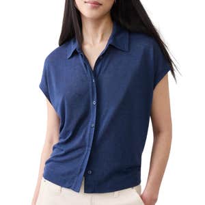 banana republic factory, Banana Republic Factory Linen-Blend Collared Top