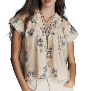 anthropologie, By Anthropologie Smocked Yoke Blouse