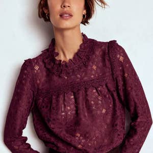 Boden Lace Trim Detail Top
