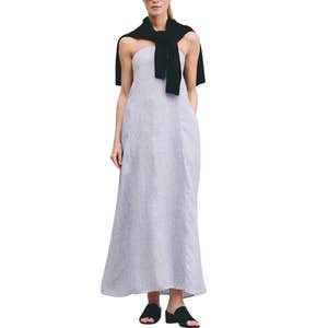 Quince 100% European Linen Strapless Maxi Dress