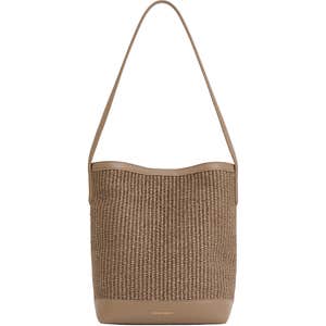 nordstrom, Mansur Gavriel Small Everyday Cabas Woven Raffia & Suede Bucket Tote