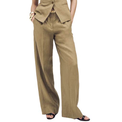 j.crew, J.Crew Wide-Leg Essential Pant In Linen